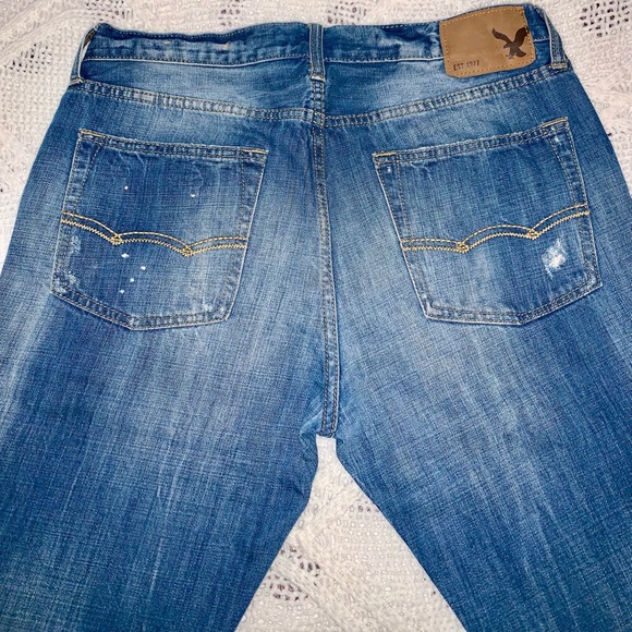 * American Eagle bootcut distressed jeans sz 32x30 * (34x29) - Picture 11 of 13